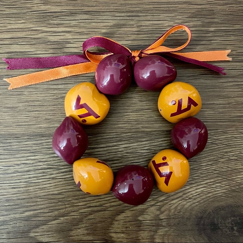Authentic NCAA Virginia Tech Hokies Go Nuts Kukui Nut Bracelet